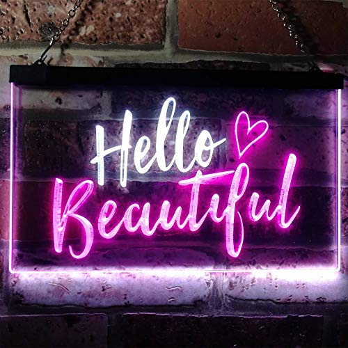 Hello Beautiful Dual LED Neon Light Sign